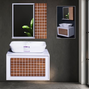 ست کابینت و روشویی مدل H24 به همراه آینه و باکس
