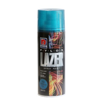 اسپری رنگ آبی متالیک رنگ نیپون کد 2702 مدل Lazer حجم 400 میلی لیتر