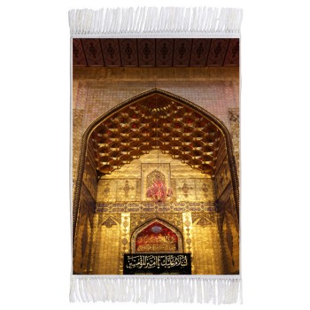 فرش ماشینی دیوارکوب اطلس آبی مدل حرم امیر المومنین کد T4087