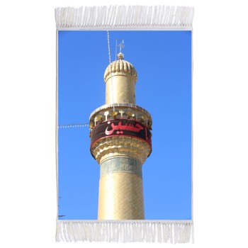 فرش ماشینی دیوارکوب اطلس آبی مدل گلدسته کد T4090