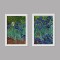 تابلو خندالو مدل دکوراتیو گل های زنبق ونگوگ van Gogh کد M16 مجموعه 2 عددی