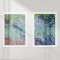 تابلو خندالو مدل دکوراتیو گل های زنبق ونگوگ van Gogh کد M16 مجموعه 2 عددی